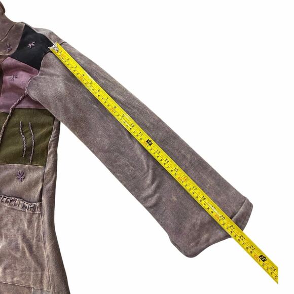 VTG Kathmandu Imports Boho Fairy Grunge Artsy Patchwork Zip Jacket Tunic Dress L - Picture 16 of 16